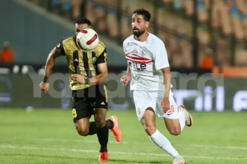 عدي الدباغ خلال مباراة الزمالك والمقاولون